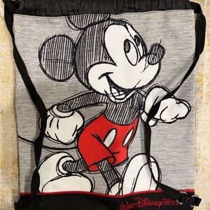 Disney Mickey Mouse Sketch Drawstring Bag - Red, Black, White